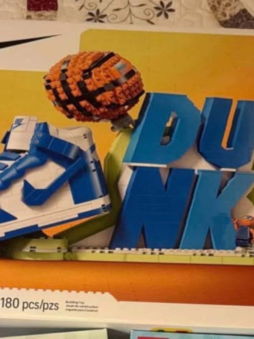 Lego Nike Building Toy Display Box - Blue & Orange